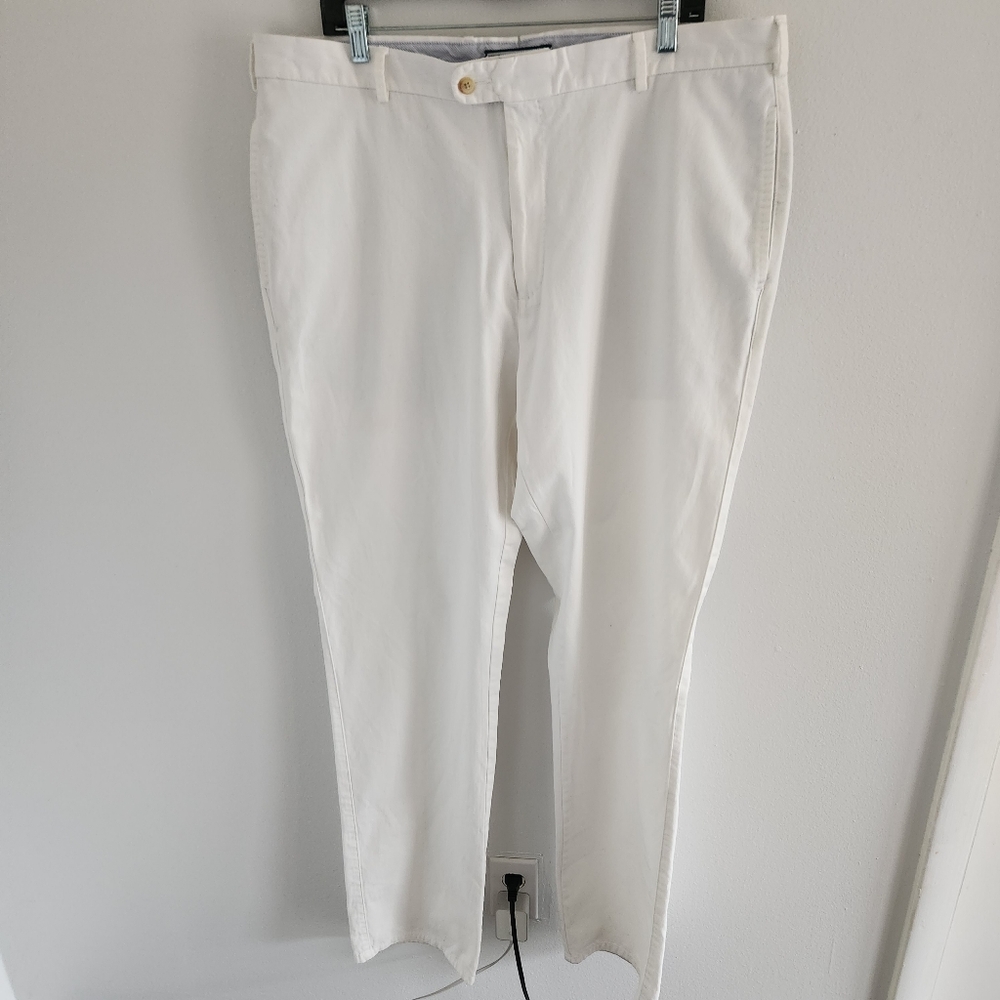 Peter Millar Pima Cotton Chino Pants White Men's 38 x 34